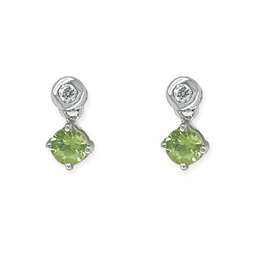 Diamond And Peridot Earrings