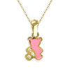 Pink Bear Gold and Diamond Necklace