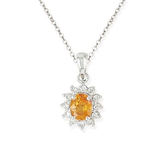 Orange Sapphire Necklace