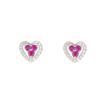 Ruby Heart  Earrings- Classic