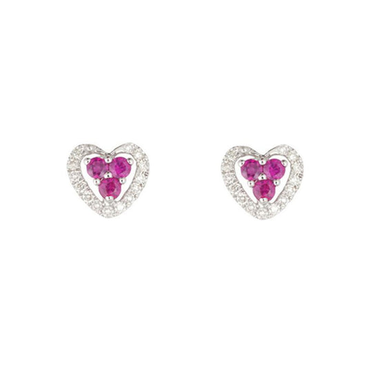 Ruby Heart  Earrings- Classic