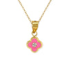 Pink Flower With A Diamond Necklace