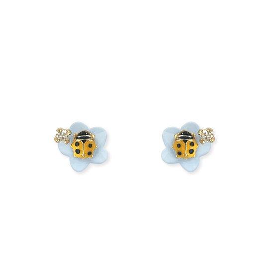 Yellow Lady Bug Flower Shaped earring