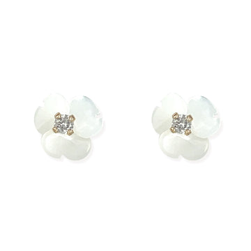 White Floral Earrings