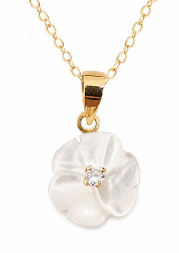 Diamond Floral Petal Necklace