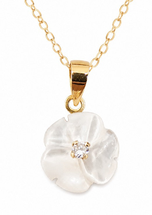 Diamond Floral Petal Necklace