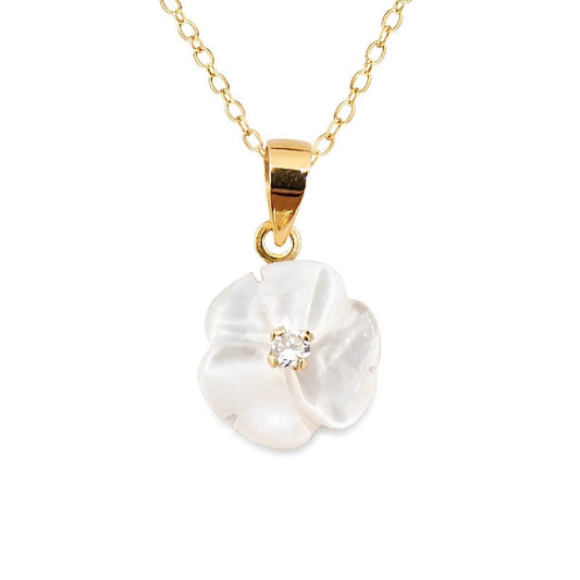 Diamond Floral Petal Necklace