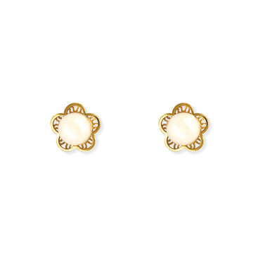 Flower shape Pearl Earrings