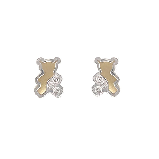 Teddy Shaped Diamond Earrings