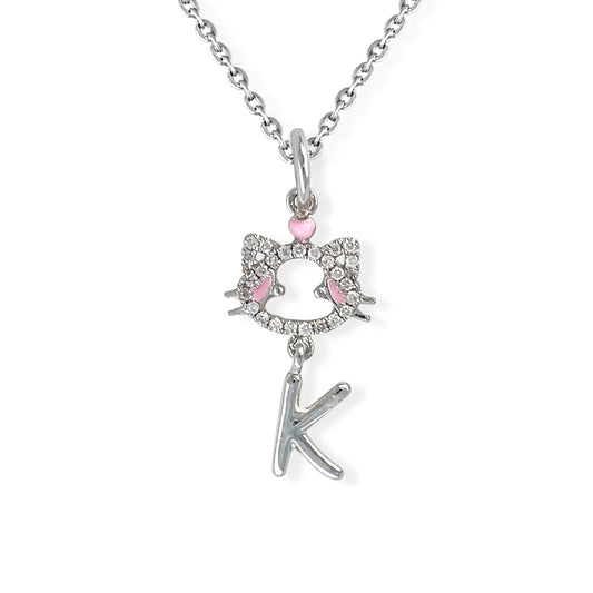 "Maya The Kitten" Necklace With The Letter "K"