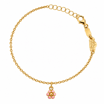 Pink Flower Charm Bracelet