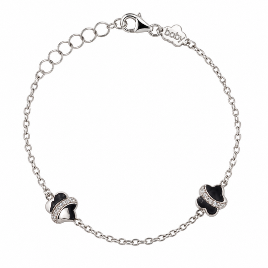 White Gold Diamond Clover Bracelet