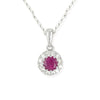 Round Diamond And Rubies Necklace