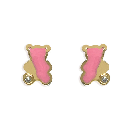 The Pink Bear Earrings