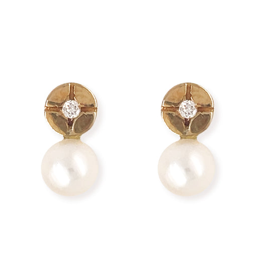 Pearl Diamond Earrings