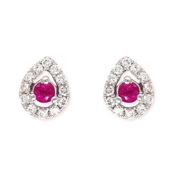 Ruby Diamond Teardrop Earrings