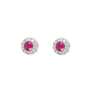 Round Ruby Earrings