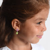 Pink sapphire Butterfly and Peridot Earrings