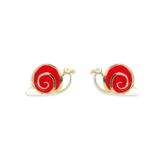 Red Snail Earrings