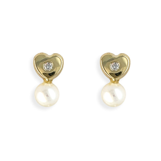 The heart Pearl Earrings