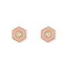 Pink Hexagon Earring