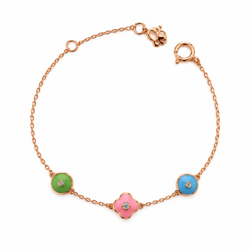 Multicolor Enamel with Diamond bracelet