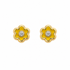 Yellow Flower Diamond Earrings