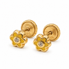Yellow Flower Diamond Earrings
