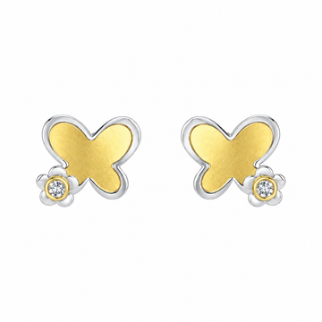 Butterfly shape Gold an Diamond Earrings