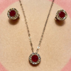 Round Diamond And Rubies Necklace
