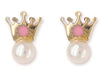 Pink Crown Earrings