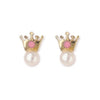 Pink Crown Earrings