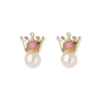 Pink Crown Earrings