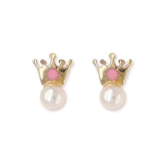 Pink Crown Earrings