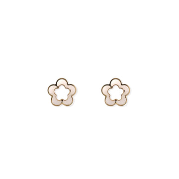 Flower Shape Gold Earrings