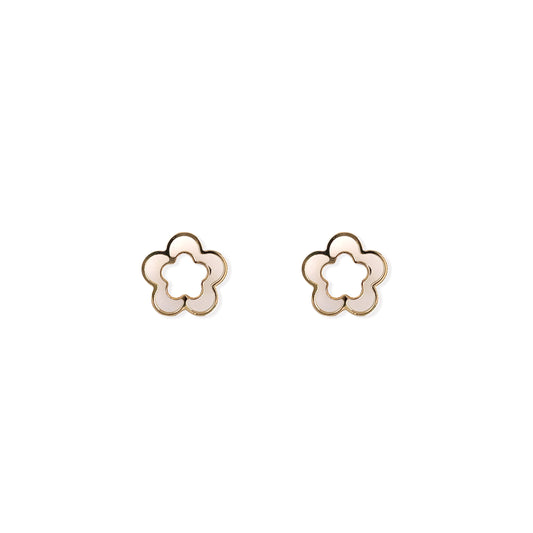 Flower Shape Gold Earrings