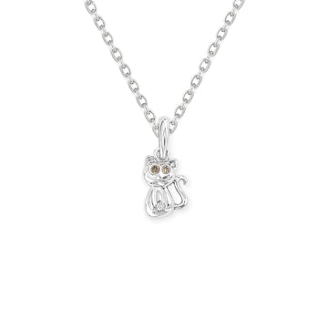 Cat Shape Gold & Diamond Necklace