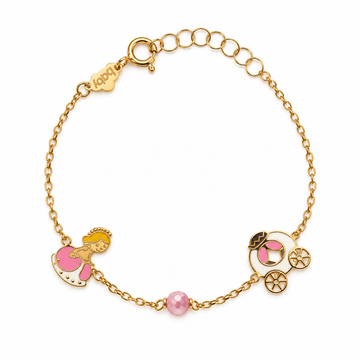 Gold Princess & Carriage Bracelet