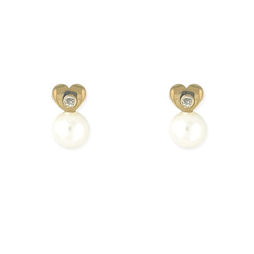 Pearl Heart Earrings