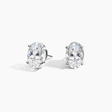 Solitaire Earrings (Oval Cut)