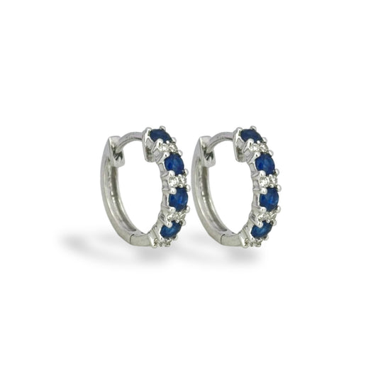 Blue Sapphire Diamond Earrings