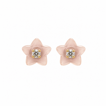 Rose Quartz Star Stud Earrings