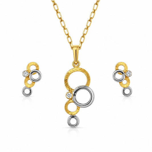 Round shape Gold an Diamond Set