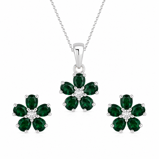 Roses Emerald Gold & Diamond Set