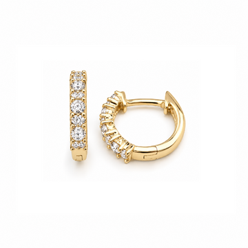 Yellow Gold Diamond Hoop Earrings