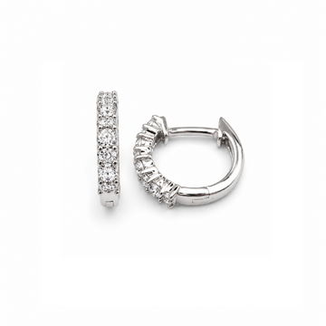 White Gold Diamond Hoop Earrings