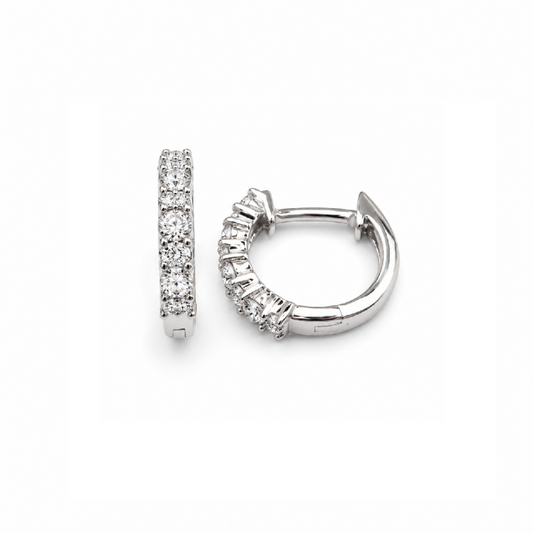White Gold Diamond Hoop Earrings