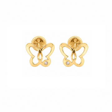 Gold Butterfly Stud Earrings