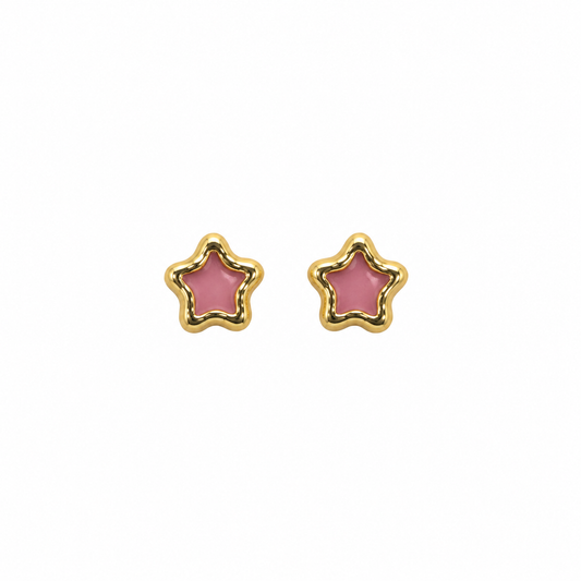 Pink Star Earrings
