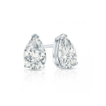 Solitaire Earrings (Pear Cut)